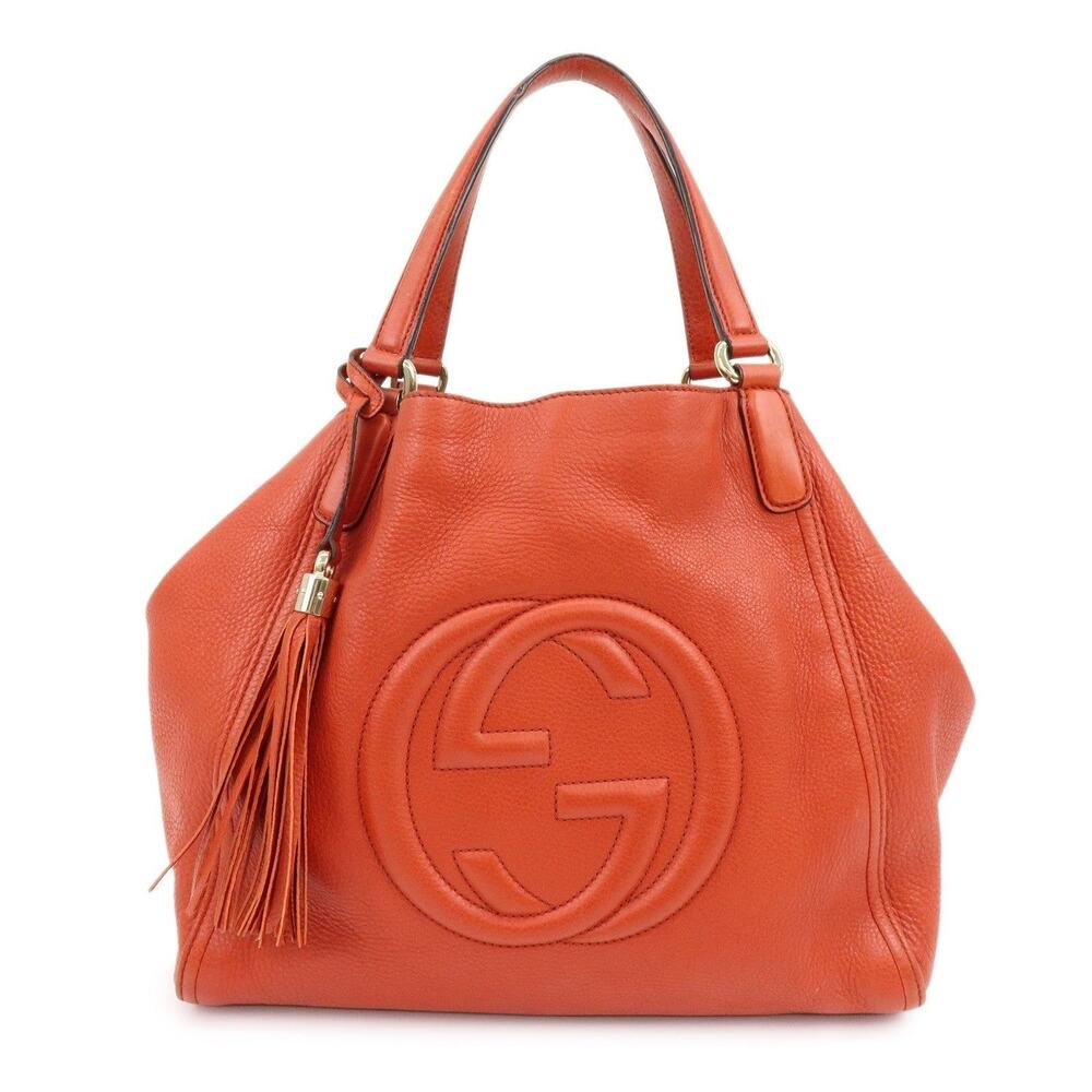 Gucci Soho Interlocking G Leather Handbag Orange